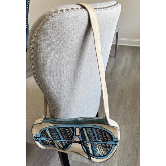 Vintage Marc Jacobs Cerulian Blue Canvas Aviator Sunglass Crossbody/Shoulder Bag - Picture 11 of 11